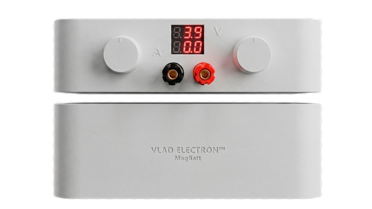 MagBatt modular bench power supply with LED readout and terminals